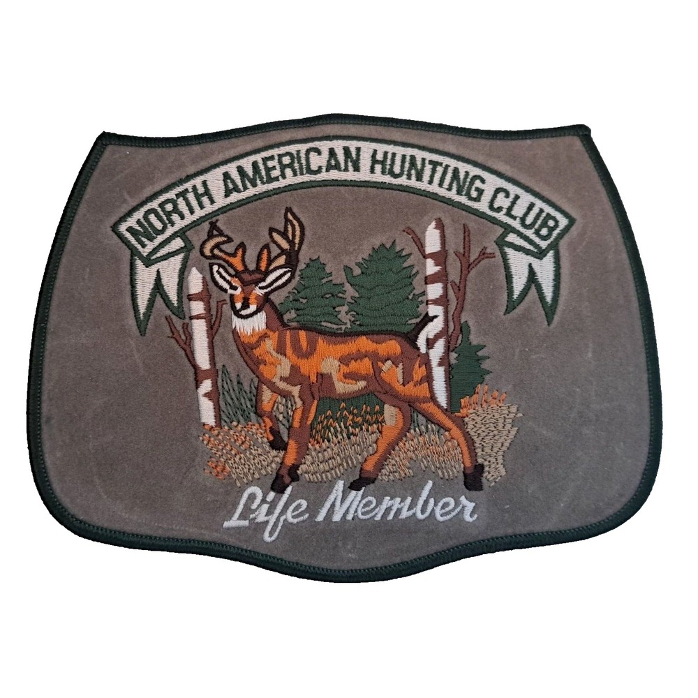 North American Hunting Club Life Member Embroidered  Sew-on Patch Deer Design